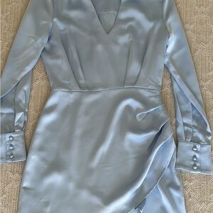 Elegant Blue Satin Dress Greylin small
